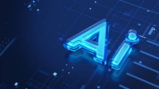 istock Machine learning, Ai concept. Glowing Ai 3D symbol on the abstract digital background 2150406776