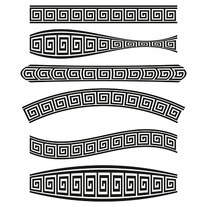 Greek Key Patterns Vector Meander Borders Classic Decorative Designs ...