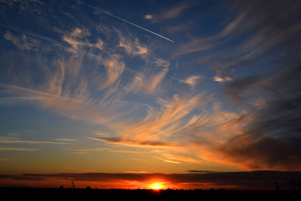 Sunset over the city of Angers in France
