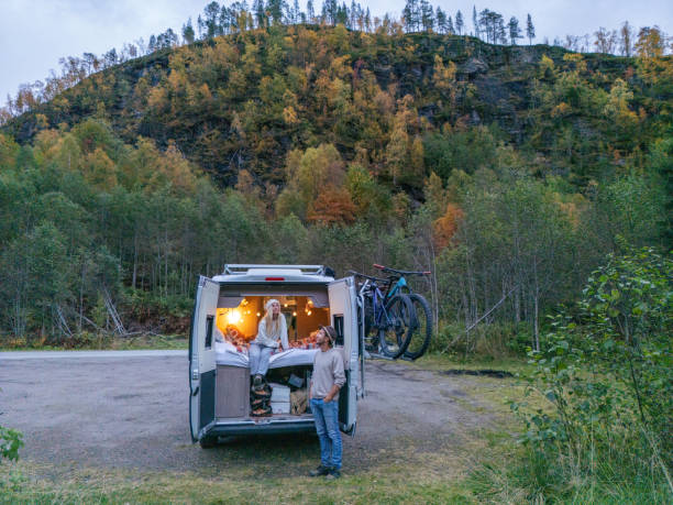 istock Cozy Van Life Adventure in Autumn Forest 2150412713