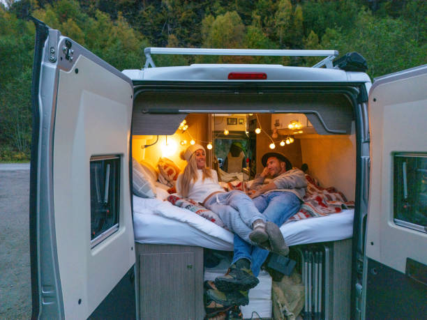 istock Cozy Evening in a Camper Van In The Wild 2150412923