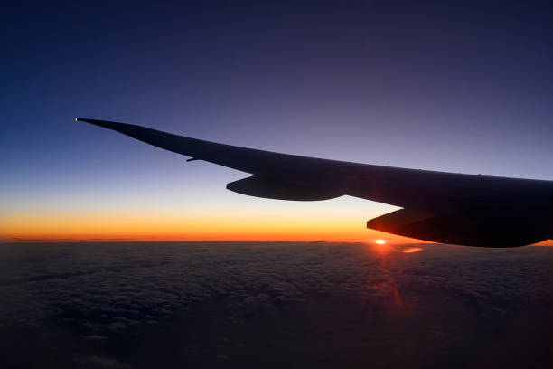 istock View out of airplane during sunset 2150420606