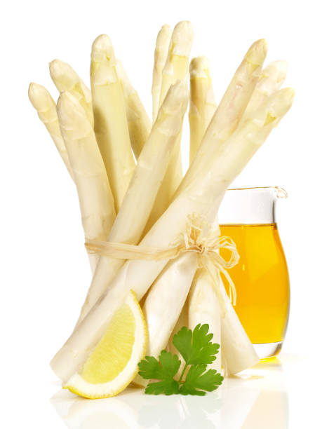 istock White Asparagus with melted Butter - Isolated 2150420611