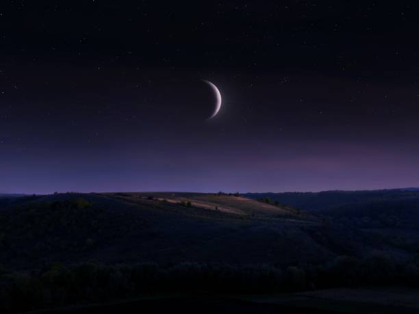 istock Crescent moon in the night sky 2150420760