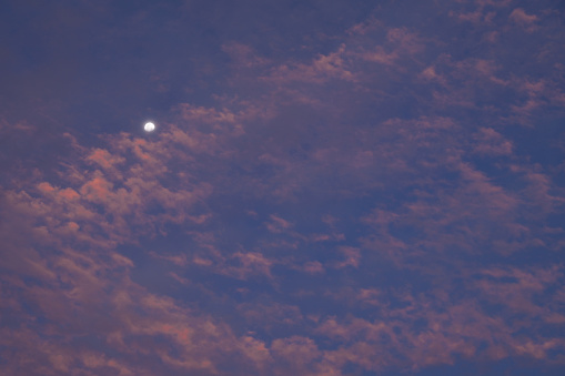 View of moon against sky at sunset in Aceh, Indonesia