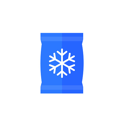 frozen bag icon on white, vector