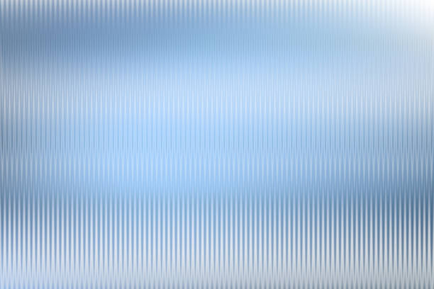 Reeded glass with blurred sky blue background. Refraction texture acrylic ribbed bath separation wall. Frozen ice premium packaging foil overlay. Wavy vertical line stripes pastel polycarbonate panel. Reeded glass with blurred sky blue background. Refraction texture acrylic ribbed bath separation wall. Frozen ice premium packaging foil overlay. Wavy vertical line stripes pastel polycarbonate panel wallpaper wall texture stock illustrations