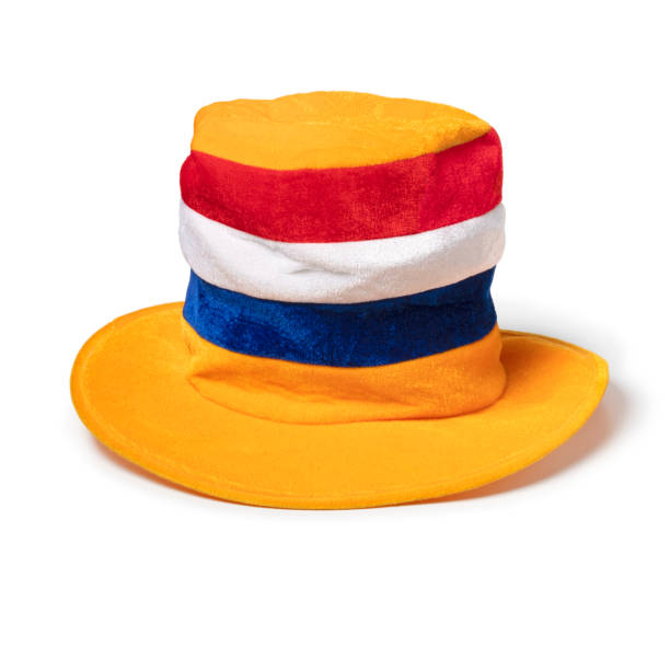 istock Traditional festive Dutch King's day hat on white background 2150430177