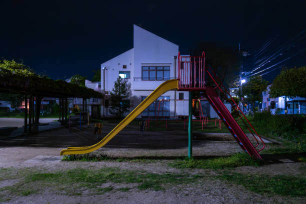 Playground of public housing estate with different colours