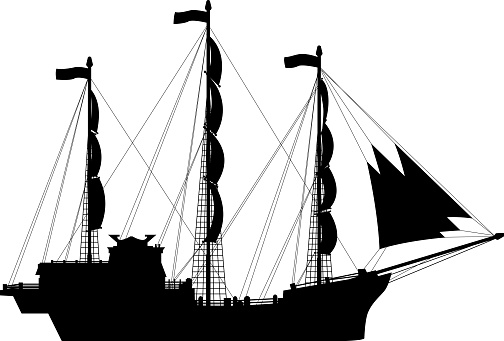 Tall ship silhouette.