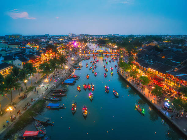 istock Lantern boats in Hoi An ancient town at night 2150433389