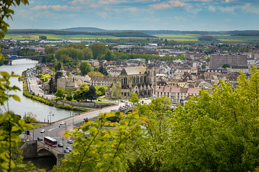 view on the city of Montereau in Seine et Marne in France