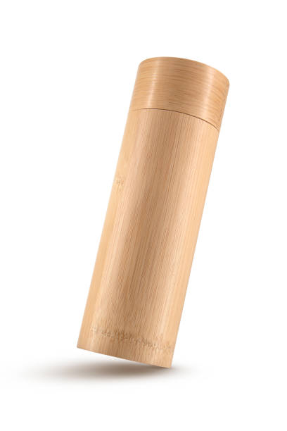 istock Bamboo Tea Jar, Bamboo Container, Tea Storage Box isolated on white background 2150434662