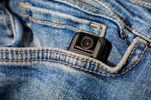 Hidden mini video camera. Action camera for hidden video recording.