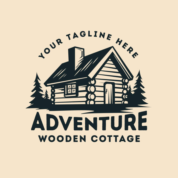 Wooden cabin in the adventure vintage