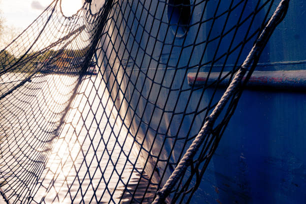 a picture of nets by ship