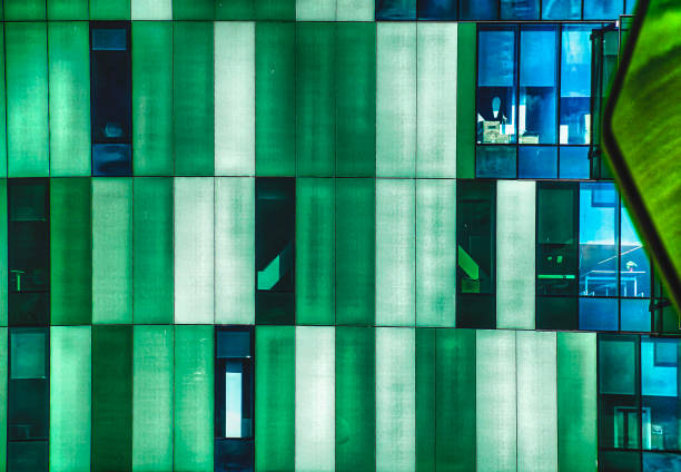Facade of a green office building