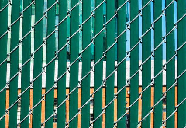 Metal fence on a downtown street