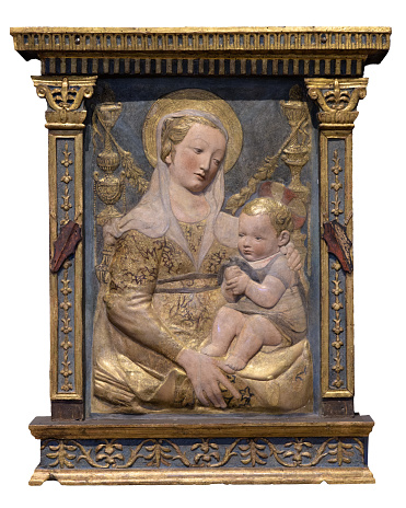 Antonio Rossellino, Madonna and Child fifteenth-century  relief.  Padova, Italy