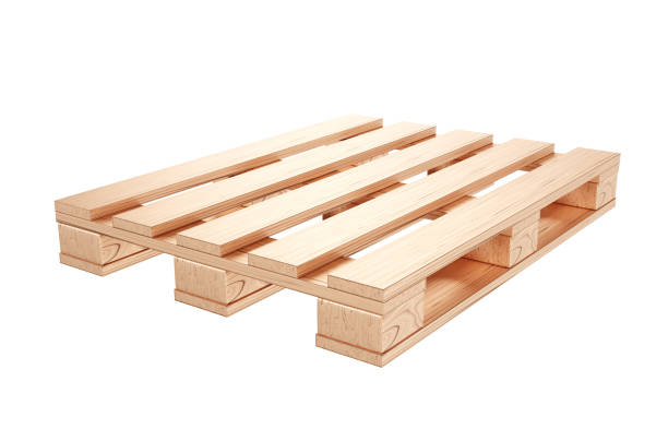 istock Wooden pallet isolated on white background 2150452917
