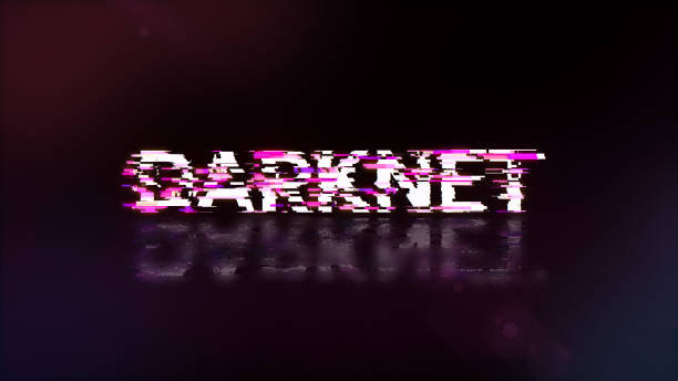 istock 3D rendering darknet text with screen effects of technological glitches 2150465827