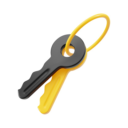 3d realistic two keys. Isolated on white background. Vector illustration.