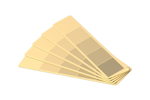 Golden color palette isolated on white background. 3d render