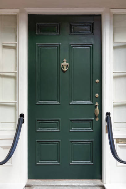 istock Green front door in New England 2150483988