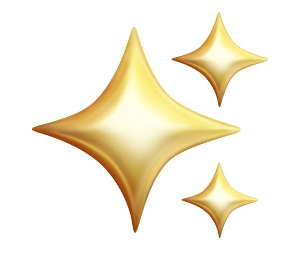 istock Glossy stars 3d icon isolated 2150488620