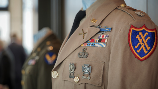 Military uniform on display