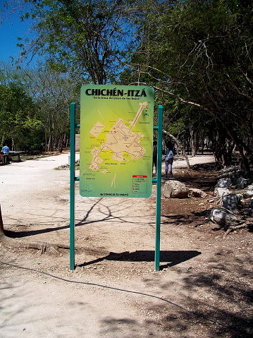 Chichen Itza, Yucatan, Mexico - 12 Mar 2011: Ancient ruins of Maya, Chichen Itza, Mexico