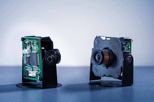 istock Service of installing and repairing CCTV cameras. Modern security camera. 2150493109