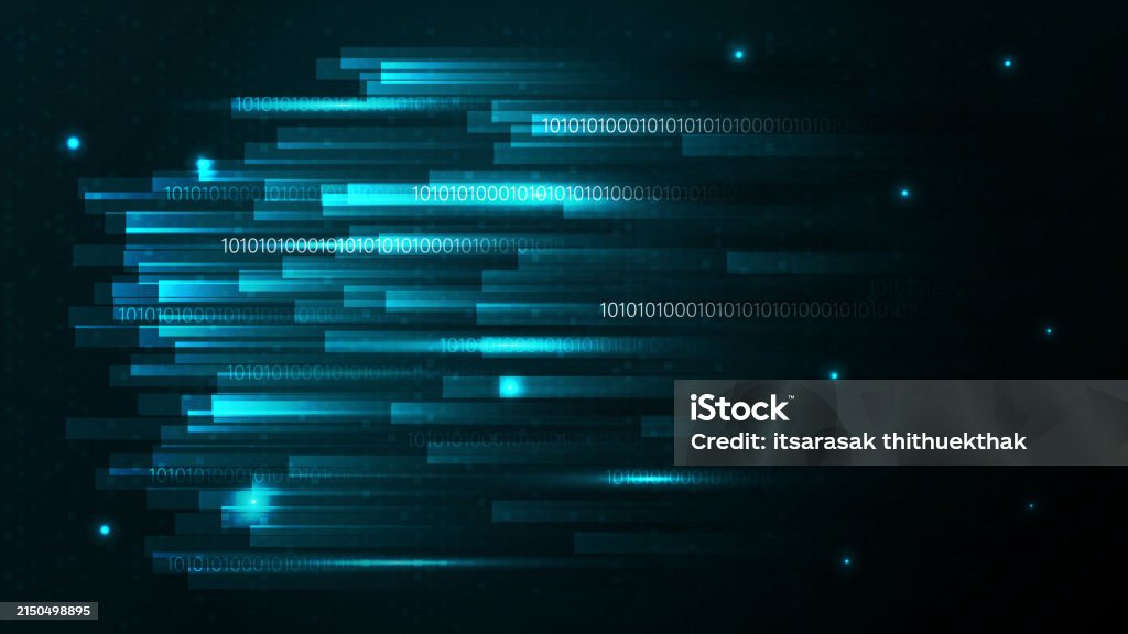 Blue Flow Of Data As Numbers Strings Information Code Representation ...