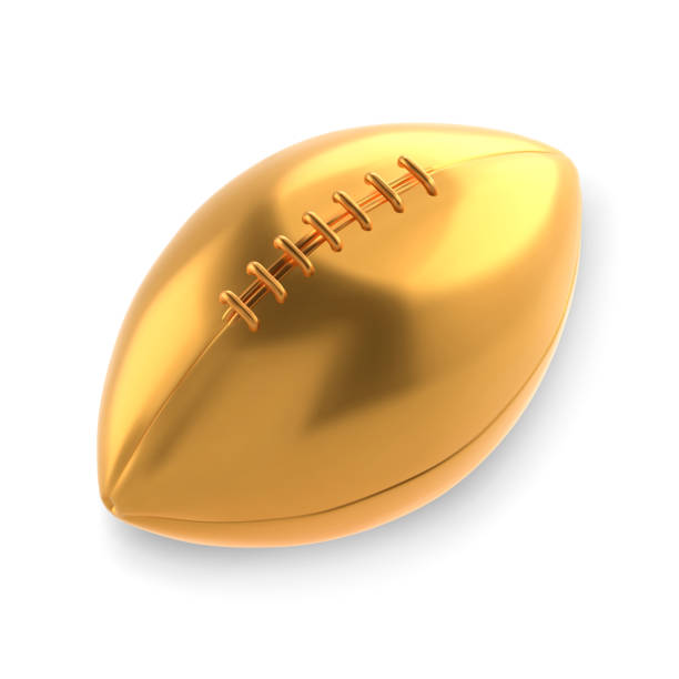 istock Gold american football ball 2150501431