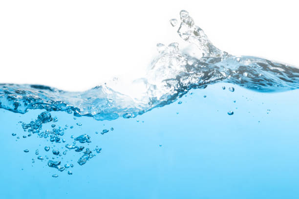 istock Water Bubbles Float Up. Water Wave, Freshness Pure Water Splashing Isolated on White. 2150502511