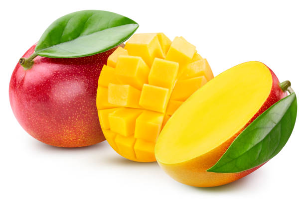 istock Mango and leaves, isolated on white background 2150503883