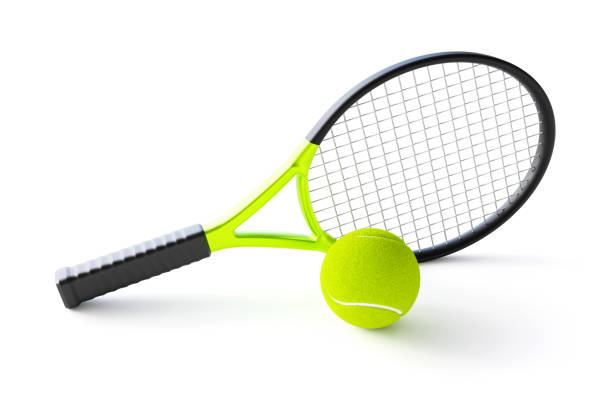 istock Tennis racket and ball isolated on white background 2150505081