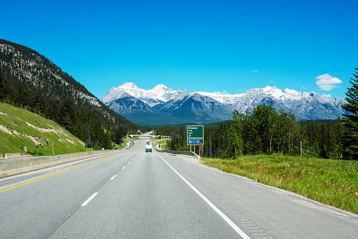 Road trip in summer, Banff National Park, Canada