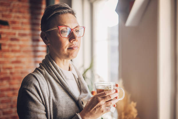 istock Contemplative moment with tea in urban home 2150509004