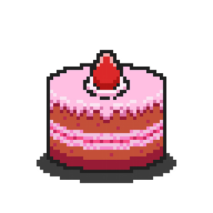 Vector Illustration of Cake with Pixel Art Design, perfect for food assets themed designs