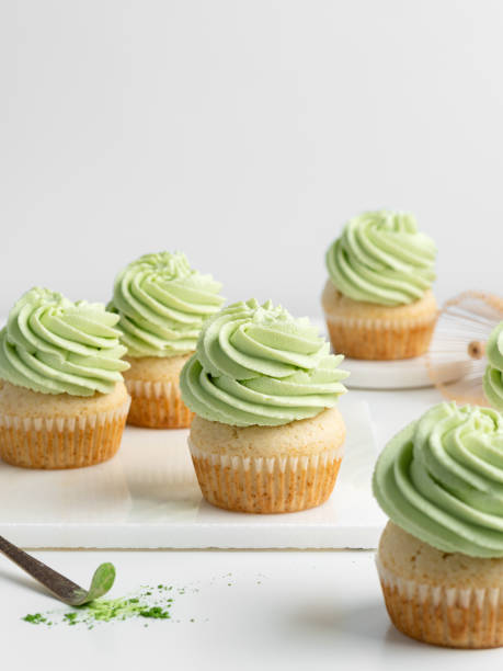 istock Matcha and lime cupcakes closeup view. 2150511890