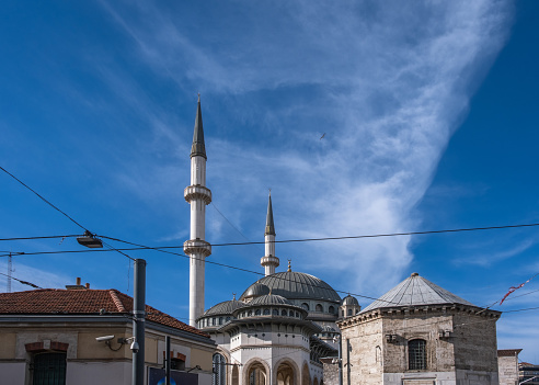 Taksim Mosque and minarets.  Istanbul, Turkey.