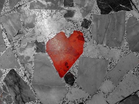 heart in the marble floor