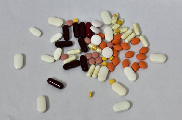 Tablet and capsules medicine photography.