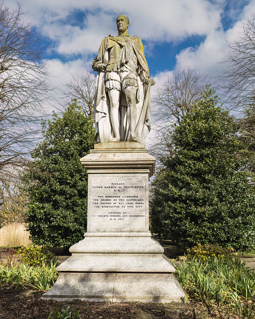 22.03.2023 Chester, Cheshire, UK. The Statue of Richard Grosvenor, Second Marquess of Westminster is in Grosvenor Park, Chester, Cheshire. England