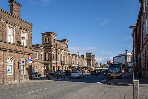 22.03.2023 Chester, Cheshire, UK. Chester railway station is located in Newtown, Chester, England. Services are operated by Avanti West Coast, Merseyrail, Northern and Transport for Wales.