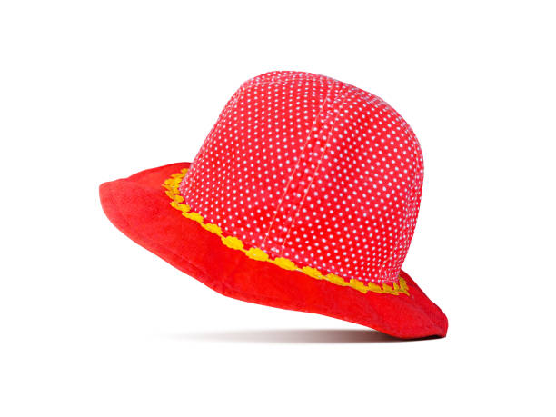istock red children's bucket hat Isolated on a white background 2150525742