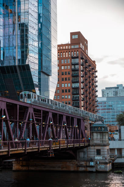 istock Chicago,Illinois Metro Loop Line Train at Downtown - CTA - Elevated rail tracks - Stock Photo 2150527478