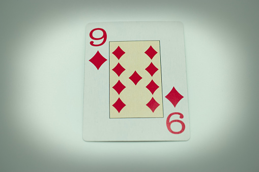Royal flush playing cards isolated on white background.