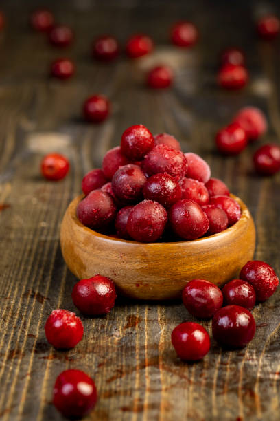 istock frozen to store red cherry berries in frost 2150528076
